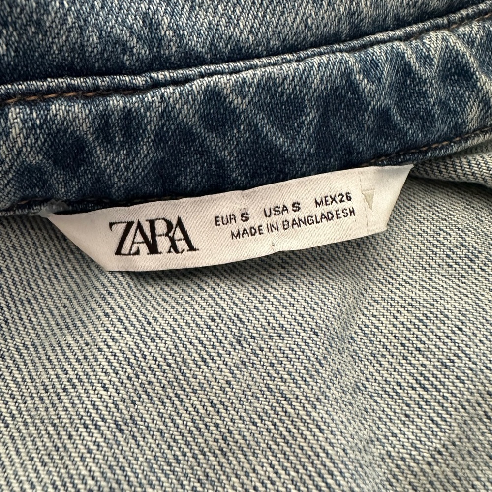 Zara Denim Longsleeve Button Front Jumpsuit - Picture 12 of 13